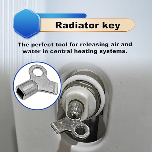LTDCVTR 5Pcs Radiator Bleeding Vent Valve Keys, Metal Copper Alloy Gas Key for Efficient Air Release, Gas Valve Metal Radiator Keys Accessory Flush Plumbing Tool - Silver