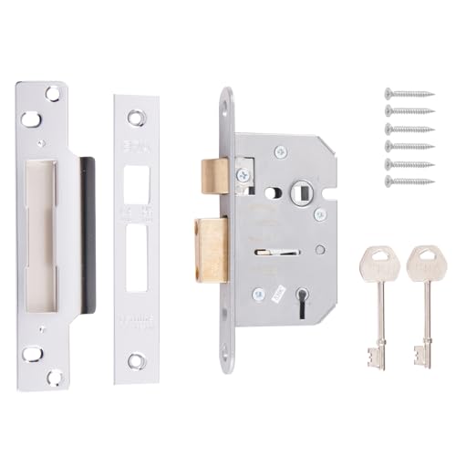 ERA 202-61A Viscount 2.5-inch/ 64mm 5 Lever High Security Mortice Sashlock - Chrome Effect