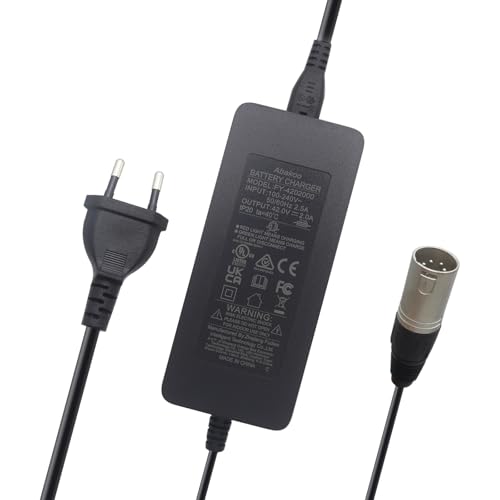 Abakoo ersetzt 2A Ladegerät für 36V Li-Ion für Derby Cycle Impulse Raleigh Leeds Dover Stoker Agattu Sahel Connect Tasman City BSC4203000 4-Pole-XLR XLR-4 für Kalkhoff