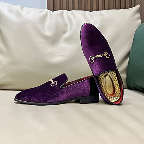 Image of FLQL Men's Luxury Penny Loafer Slip-On Velvet Shoes Party Dancing Shoes Suede Wedding Shoes Plus Size 7-13