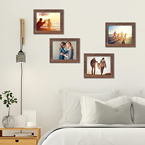 Calenzana Brown 8.5X11 Certificate Document Frame Rustic Distressed Picture Frames With Glass For Wall And Tabletop, Set Of 4 #TOP6