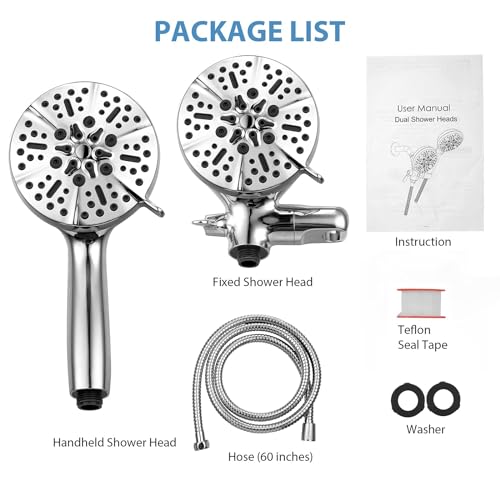 Ensemble de douche à effet pluie haute pression avec douchette multi-réglages finition luxe - 7