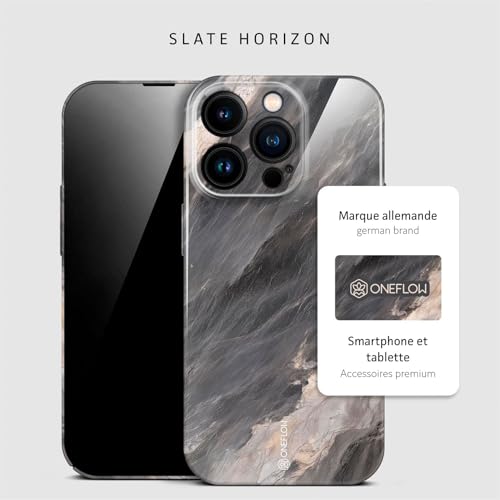 Coque iPhone 15 Pro ONEFLOW Bliss en marbre gris pierre rigide - 4