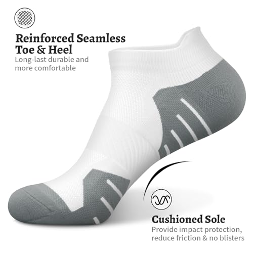 Image of 6 Pairs Compression Socks for Women Ankle Running Socks With Arch Support | Athletic Womens Socks with Heel Tab, Lightweight Cushioned & Breathable for Walking, Running, Workout, Travel, Everyday Wear