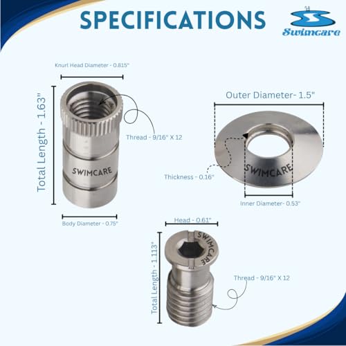 Anclajes para cubiertas de piscina de acero inoxidable, pack 10 miniatura 3