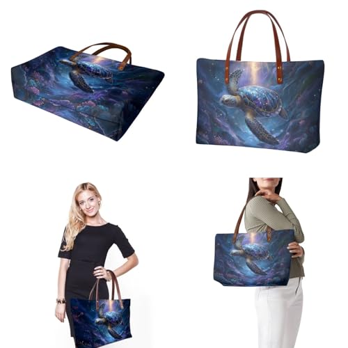 Image of Top Handle Purse for Women, Large Tote Handbag With PU Wallet Set, Gift for Mom