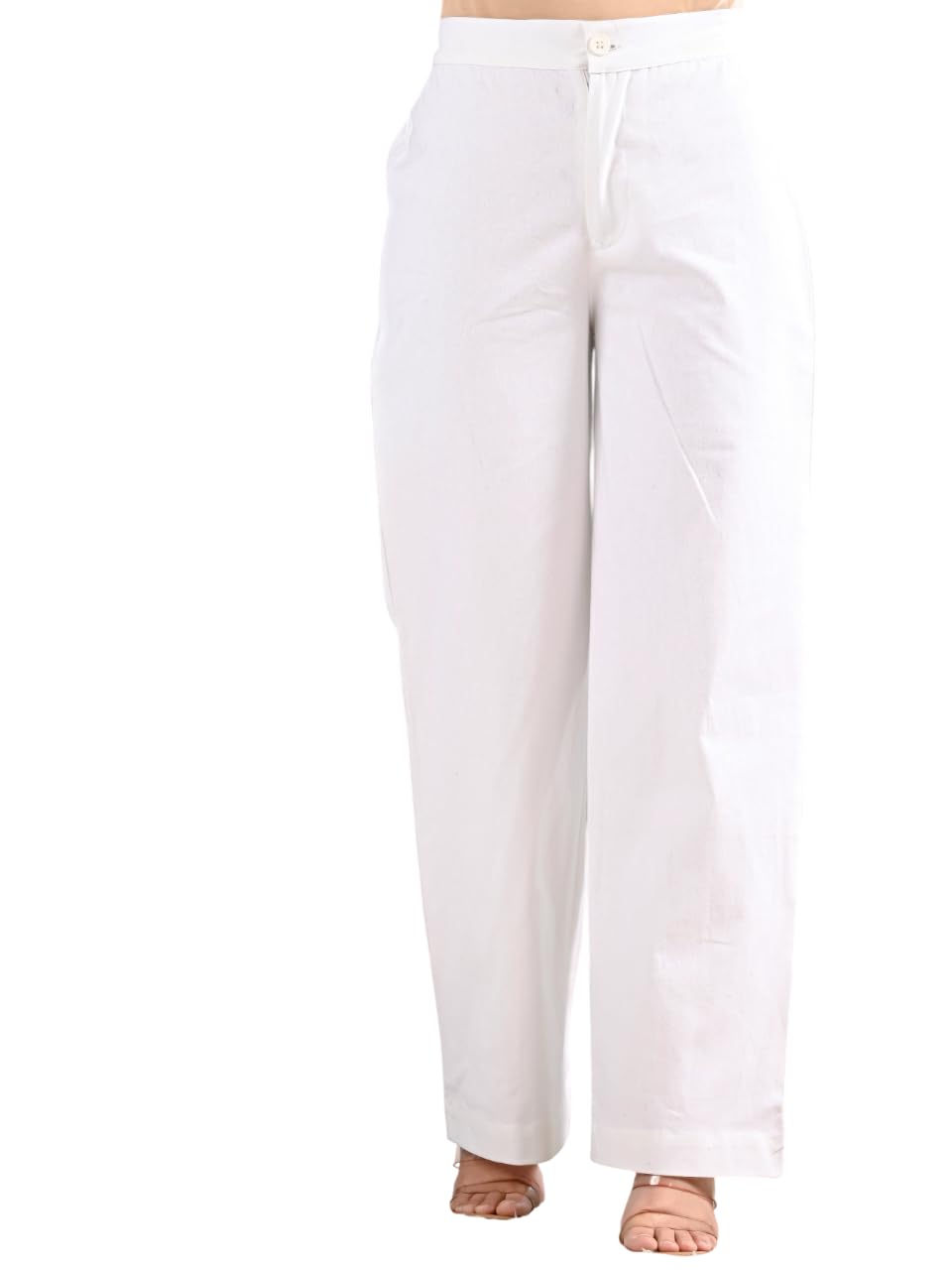 sathray SATHRAYCotton Solid Wide Leg Regular Fit Casual Trouser for Women and Girl's-picture-16