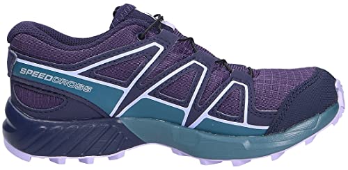 Salomon Kid's Speedcross Climasalomon Waterproof Trail Running Shoes, Grape/Mallard Blue/Lavender, 5 Big Kid #TOP4