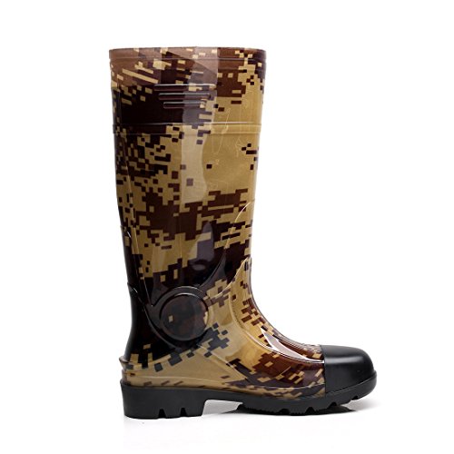 Man Knee High Rubber Rainboots Camo Waterproof Rubber Boots for Garden Man Rain Footwear Size3
