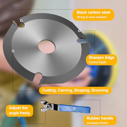 Coldairsoap 10 Pcs Angle Grinder Wood Carving Disc Set For 4 Inch Or 4 1/2 Inch Angle Grinder With 5/8 Inch Arbor thumb #4