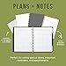 Happy Planner Undated Plans + Notes Monthly Planner Notebook Journal, 12-Month Planner, Modern Texture, Classic Size, 60 Pages, 4 Dividers, 4 Sticker Sheets, 7