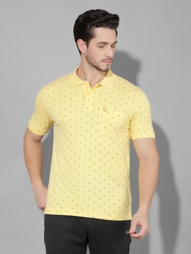 Image of Dollar Cotton Rich Fabric Printed Men's Polo T-Shirt | All-Over Prints | Embroidery Logo Branding on Pocket | Wide Array of Attractive Colours & Prints