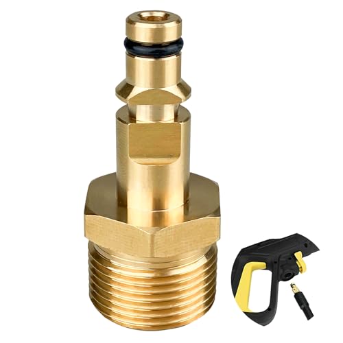 Duluok High Pressure Washer Adapter M22 Hose Adapter Quick Connect Pressure Washer Fast Connect & Quick Release Disconnect for Washer Hose Pump BrassWasher Gun Hose Pipe Convert Tool(M22 14MM)