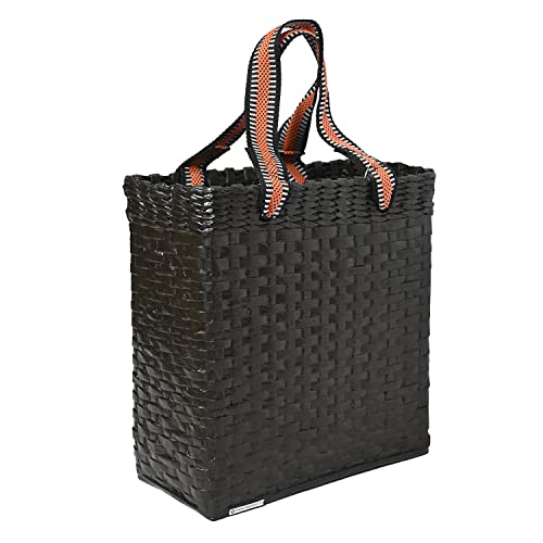 Image of PAPERUS Re-usable SMALL Dark Brown Carry Bag | Shopping Bag | Handbag | Tiffin Basket | Lunch Bag, Eco-friendly Handmade of Paper Ropes 11 In Tall 10 In Length 5 In Wide Base