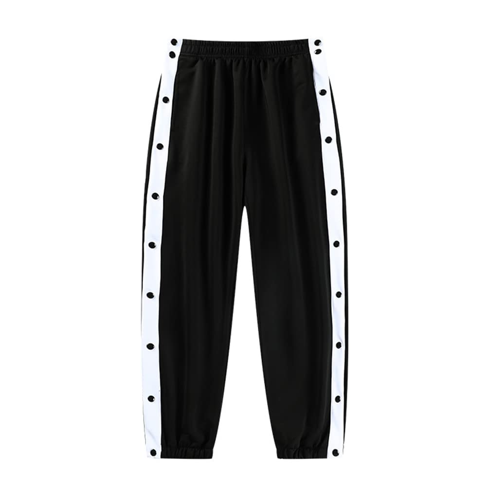 Pantalone Trasparente Pantaloni Uomo Sportivi con abbottonatura Laterale Pantaloni Allenamento Basket con Bottoni Automatici Laterali Uomo Sportivi Larghi Gamba Casual