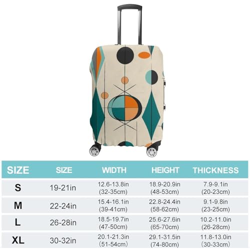Travel Luggage Cover Suitcase Cover Suitcase Protector Mid Century Geometric Luggage Covers Washable Baggage Cover Elastic Anti-Scratch Suitcase Case Protector for Adult Personalized Suitcase Covers2
