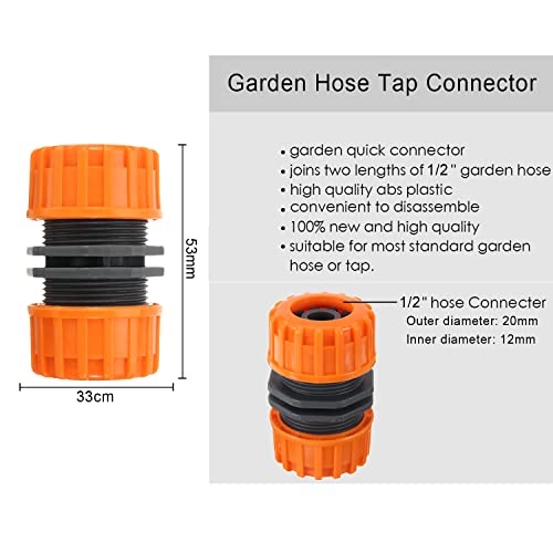 Miyobing 8 Pack Hose Repair Connector Extender for Join 1/2 inch Garden Hose Pipe Quick Repair Connection - Image 2