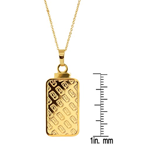 American Coin Treasures 2.5 Gram Swiss Ingot Replica Pendant Necklace Layered in 24kt Gold3