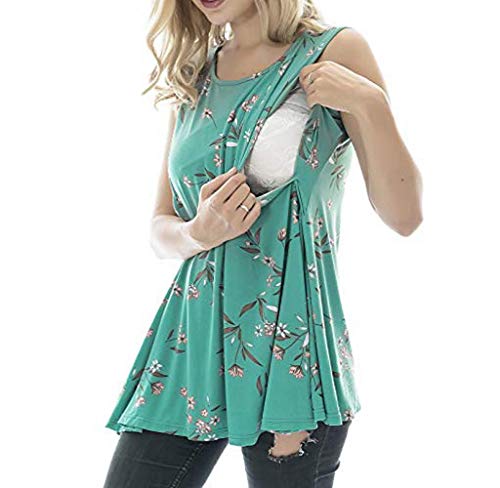 Jimmackey T Shirt Maglietta Premaman Donna Estive Eleganti Camicie Bambi Stampa Moda Doppio Strato Top Gilet Magliette Allattamento Maglia Ruffle Camicetta Largo Sling Manica Corta Casual Gravidanza