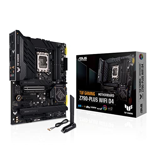 ASUS TUF Gaming Z790-Plus WiFi D4 LGA 1700(Intel 14th,12th&13th Gen) ATX Gaming Motherboard(PCIe 5.0, DDR4,4xM.2 Slots,16+1 DrMOS, WiFi 6,2.5Gb LAN, Front USB 3.2 Gen 2 Type-C, Thunderbolt 4/USB4)