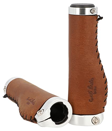 Gusti Cuir véritable - Phil A. Cuir Poignée de guidon Poignée de vélo Poignée en cuir marron...