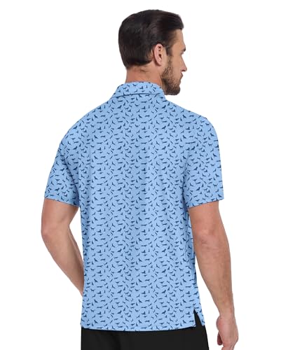 Image of ZITY Men's Golf Shirts Short Sleeve Print Patterns Casual Collared Polo