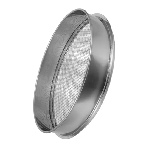 BEBEMOKO Tamis en Acier Inoxydable 4 Mm pour Sol et Jardin, Tamis à Compost et Terreau, Outil de Tamisage Manuel pour Pierres et Débris