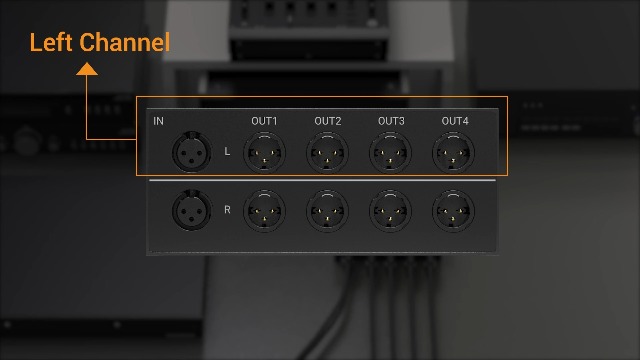 XLR 1x4 Bidirectional Audio Splitter 6.5 XLR 1 in 4 Out 4 in 1 Out Signal Splitter Box