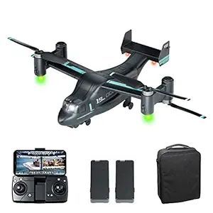 SKY BIRD Drone Remote Helicopter with HD Camera WiFi Live Video, GPS, Brushless Motor, Follow Me, Auto Optical Flow Positioning, 2 Batteries, RC Quadcopter, Gift Toy for Adults