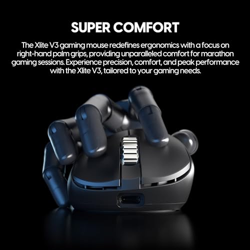 Image of Pulsar Gaming Gears - Xlite v3 ES Wireless Gaming Mouse, Ergonomic, Optical Switch, OLED Display, Driverless, PAW3395 Sensor, 100H Battery, 4K dongle Included (Medium, Black)
