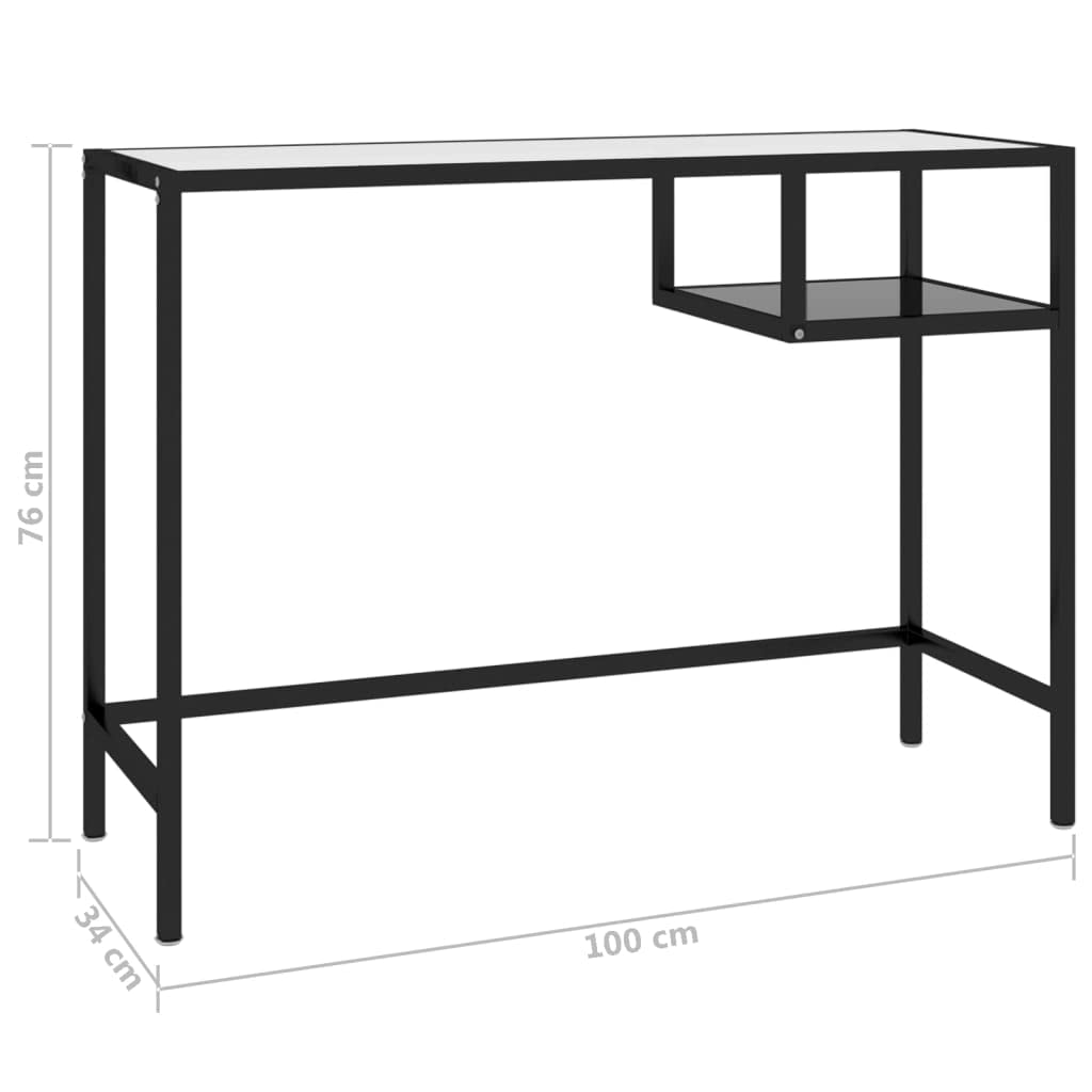 Muebles de oficina escritorio para computadora, color negro, 100 x 36 x 74 cm, escritorios de cristal