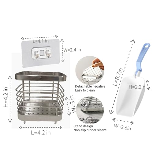 Cuchara para hielo con soporte 2 piezas para fabricantes de hielo miniatura 2