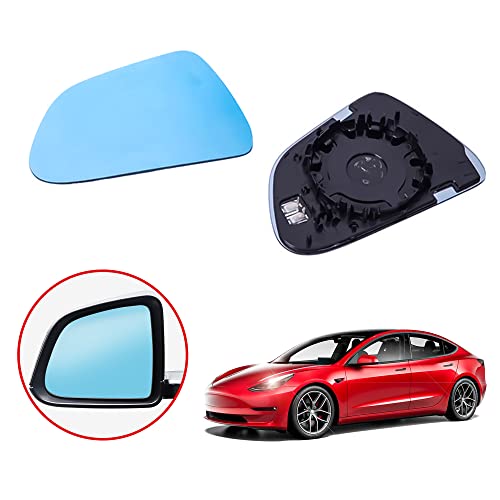 Arcoche Side Mirror for Tesla Model 3 2017-2025 Rear View Mirror with Anti Glare Panoramic Blue Glass Lens and Heat defogging (1 Pair)