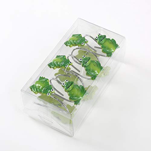 Chictie 43511-42689 Frog Shower Curtain Hooks Rings,Set Of 12 Green Decorative Shower Curtain Hooks,Stainless Steel Rustproof Animal Shower Rings thumb #5