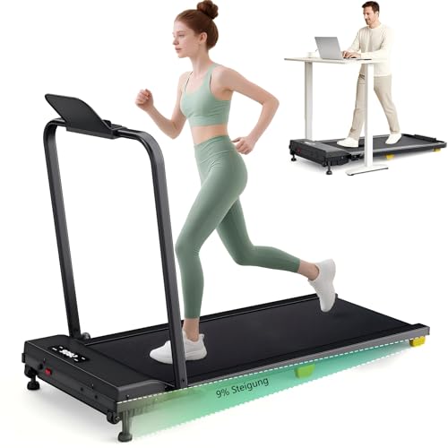 UREVO Laufband für Zuhause mit 9% Neigung, Klappbares Elektrisches Laufband, 2.5HP Under Desk Schreibtisch Walking pad, One-Touch-HIIT-Modus, fürs Homeoffice, Kein Zusammenbau erforderlich UREVO Laufband für Zuhause mit 9% Neigung, Klappbares Elektrisches Laufband, 2.5HP Under Desk Schreibtisch Walking pad, One-Touch-HIIT-Modus, fürs Homeoffice, Kein Zusammenbau erforderlich
