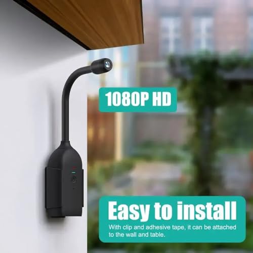 TECHNOVIEW 360 Degree View Full HD 1080p WiFi Fisheye Camera Goose Neck Surveillance, Two Way Audio, Motion Detection, WiFi Smart Security Camera App Name - V380 Pro 2 41HFzvORVCL