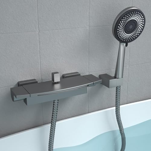 Mitigeur bain douche cascade laiton blanc mural eau chaude froid