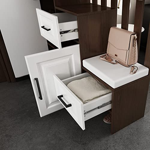 Goldenwarm 5 Pack Black Square Bar Cabinet Pull Drawer Handle Stainless Steel Modern Hardware For Kitchen And Bathroom Cabinets Cupboard,Center To Center 7-1/2In(192Mm) Black Drawer Handles #TOP6