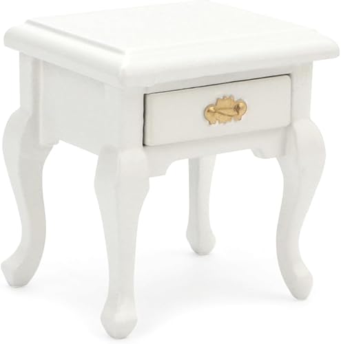 Muebles en miniatura 112 Mesita de noche Accesorios para casa de muñecas Mesita de noche de madera Vintage Sala de estar Dormitorio Escena