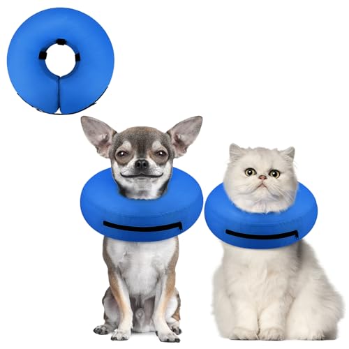 Image of Supet Inflatable Dog Cone Collar for Small Dogs Puppies Cats, Soft Dog Cone Alternative After Surgery for Puppies Cats to Stop Licking