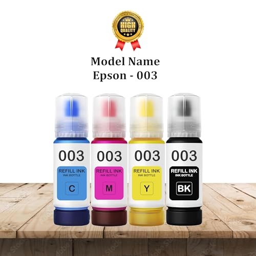 Image of Duplex DTC 003 Ink Compatible for Epson L3250, L3260, L5290, L3210, L3256, L3150, L3215, L3216, L5190, L3200, L3251, L3252, L3110, L3151, L3152, L3156, L3211, L3212 Printer (003 Black Ink 4 Pcs)