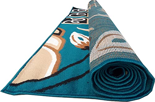 Image of Home Decore Acrylic Carpet for Your Living Room & Drawing Room Aywhere in Your Home (120x150 Blue Colour)- 4x5 Feet