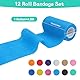 JOLIGAEA 12 Rollen Selbstklebender Verband 10cm x 4,5m Haftbandage Selbsthaftende Bandage für Hund Handgelenk Knöchel Elastische Binde Selbsthaftende Verband Cohesive Bandage Für Erste Hilfe