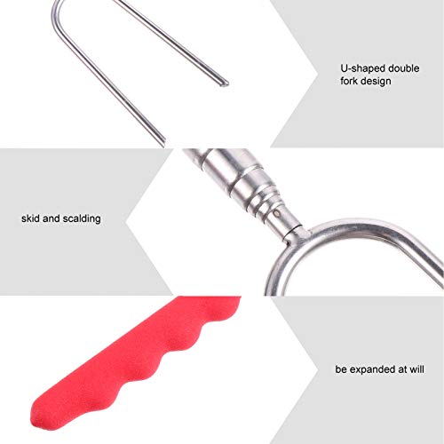 Espetos extensíveis de aço inoxidável Hemoton 5 peças para grelhar acampamento