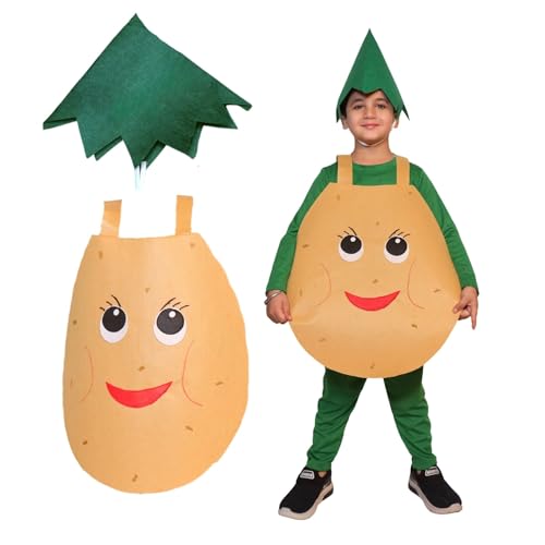 Image of Kaku Fancy Dresses Fruit and Vegetable Costume Paper Cutout with Cap For Kids | Healthy Food Costume For Boys & Girls (Tracksuit Not Included)
