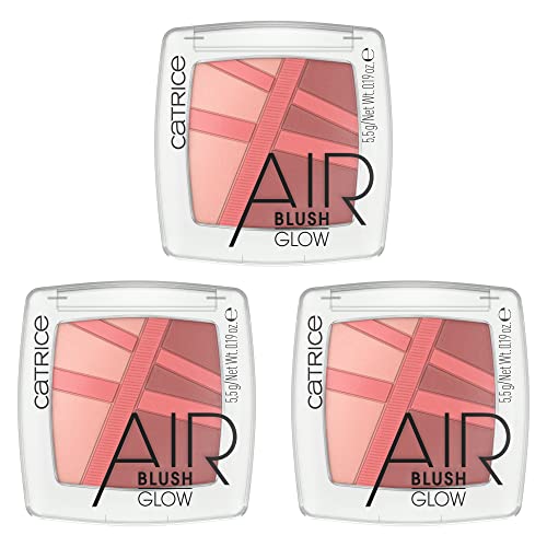 Catrice AirBlush Glow, Rouge, Nr. 020, Mehrfarbig, langanhaltend, sofortiges Ergebnis, schimmernd, vegan, ohne Parfüm, ohne Alkohol, ohne Parabene, 3er Pack (3x5.5g)