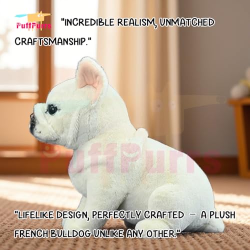 PuffPurrs Lebensechtes Französische Bulldogge-Plüschtier, Realistischer Französische Bulldogge Teddy-Stofftier, Niedliches Haustierliebhaber-Spielzeug-Geschenk, 9 Zoll