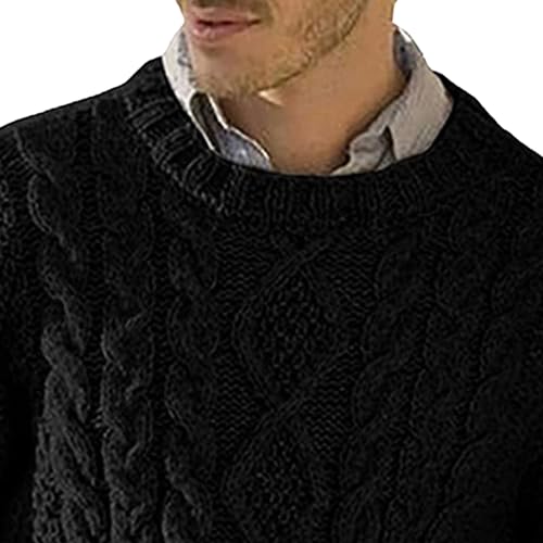 Men's Cable Knit Pullover Winter Casual Knitted Comfort Male Sweater Long Sleeve Classic Knits Sweaters2