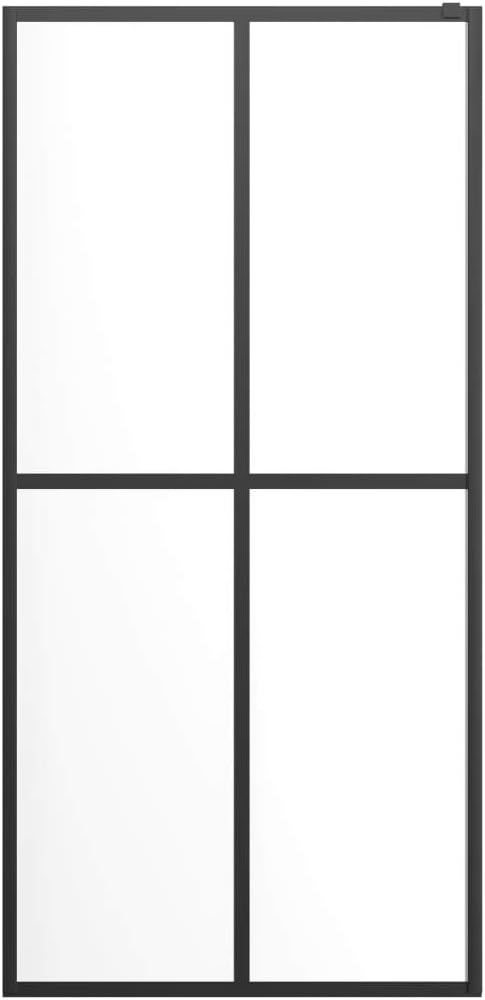 Priekšpuse view of the vidaXL Walk-in Shower Screen showing the glass panels and aluminum frame