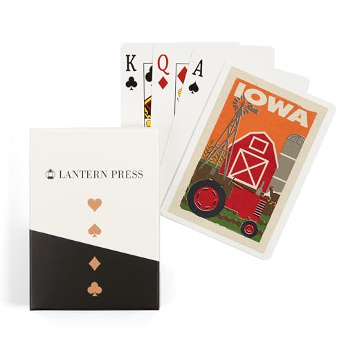Lantern Press Naipes Póker Iowa Madera 52 Cartas